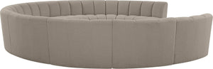 Infinity Boucle Fabric / Engineered Wood / Foam Contemporary Brown Boucle Fabric 10pc. Modular Sectional - 183" W x 157" D x 33" H