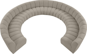 Infinity Boucle Fabric / Engineered Wood / Foam Contemporary Brown Boucle Fabric 10pc. Modular Sectional - 183" W x 157" D x 33" H
