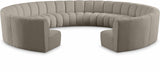 Infinity Boucle Fabric / Engineered Wood / Foam Contemporary Brown Boucle Fabric 11pc. Modular Sectional - 183" W x 171" D x 33" H