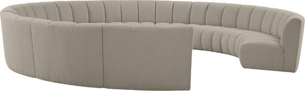 Infinity Boucle Fabric / Engineered Wood / Foam Contemporary Brown Boucle Fabric 11pc. Modular Sectional - 183" W x 171" D x 33" H