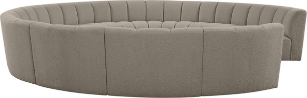Infinity Boucle Fabric / Engineered Wood / Foam Contemporary Brown Boucle Fabric 11pc. Modular Sectional - 183" W x 171" D x 33" H