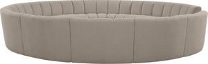 Infinity Boucle Fabric / Engineered Wood / Foam Contemporary Brown Boucle Fabric 12pc. Modular Sectional - 183" W x 181" D x 33" H