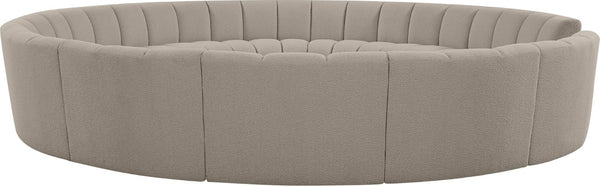 Infinity Boucle Fabric / Engineered Wood / Foam Contemporary Brown Boucle Fabric 12pc. Modular Sectional - 183" W x 181" D x 33" H