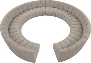Infinity Boucle Fabric / Engineered Wood / Foam Contemporary Brown Boucle Fabric 12pc. Modular Sectional - 183" W x 181" D x 33" H