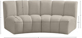 Infinity Boucle Fabric / Engineered Wood / Foam Contemporary Brown Boucle Fabric 2pc. Modular Sectional - 83" W x 41" D x 33" H