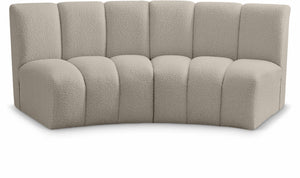 Infinity Boucle Fabric / Engineered Wood / Foam Contemporary Brown Boucle Fabric 2pc. Modular Sectional - 83" W x 41" D x 33" H
