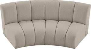 Infinity Boucle Fabric / Engineered Wood / Foam Contemporary Brown Boucle Fabric 2pc. Modular Sectional - 83" W x 41" D x 33" H