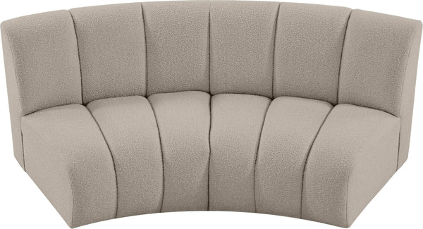 Infinity Boucle Fabric / Engineered Wood / Foam Contemporary Brown Boucle Fabric 2pc. Modular Sectional - 83" W x 41" D x 33" H