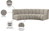 Infinity Boucle Fabric / Engineered Wood / Foam Contemporary Brown Boucle Fabric 3pc. Modular Sectional - 119" W x 48" D x 33" H