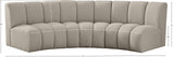 Infinity Boucle Fabric / Engineered Wood / Foam Contemporary Brown Boucle Fabric 3pc. Modular Sectional - 119" W x 48" D x 33" H