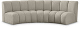 Infinity Boucle Fabric / Engineered Wood / Foam Contemporary Brown Boucle Fabric 3pc. Modular Sectional - 119" W x 48" D x 33" H