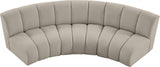 Infinity Boucle Fabric / Engineered Wood / Foam Contemporary Brown Boucle Fabric 3pc. Modular Sectional - 119" W x 48" D x 33" H