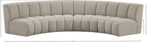 Infinity Boucle Fabric / Engineered Wood / Foam Contemporary Brown Boucle Fabric 4pc. Modular Sectional - 148" W x 59" D x 33" H
