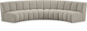 Infinity Boucle Fabric / Engineered Wood / Foam Contemporary Brown Boucle Fabric 4pc. Modular Sectional - 148" W x 59" D x 33" H