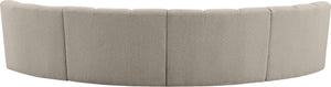 Infinity Boucle Fabric / Engineered Wood / Foam Contemporary Brown Boucle Fabric 4pc. Modular Sectional - 148" W x 59" D x 33" H