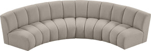 Infinity Boucle Fabric / Engineered Wood / Foam Contemporary Brown Boucle Fabric 4pc. Modular Sectional - 148" W x 59" D x 33" H