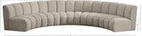 Infinity Boucle Fabric / Engineered Wood / Foam Contemporary Brown Boucle Fabric 5pc. Modular Sectional - 167" W x 71" D x 33" H