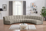 Infinity Boucle Fabric / Engineered Wood / Foam Contemporary Brown Boucle Fabric 5pc. Modular Sectional - 167" W x 71" D x 33" H