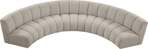 Infinity Boucle Fabric / Engineered Wood / Foam Contemporary Brown Boucle Fabric 5pc. Modular Sectional - 167" W x 71" D x 33" H