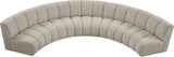 Infinity Boucle Fabric / Engineered Wood / Foam Contemporary Brown Boucle Fabric 5pc. Modular Sectional - 167" W x 71" D x 33" H