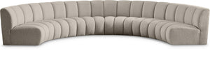 Infinity Boucle Fabric / Engineered Wood / Foam Contemporary Brown Boucle Fabric 6pc. Modular Sectional - 174" W x 85" D x 33" H