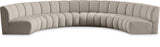 Infinity Boucle Fabric / Engineered Wood / Foam Contemporary Brown Boucle Fabric 6pc. Modular Sectional - 174" W x 85" D x 33" H