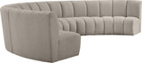 Infinity Boucle Fabric / Engineered Wood / Foam Contemporary Brown Boucle Fabric 6pc. Modular Sectional - 174" W x 85" D x 33" H