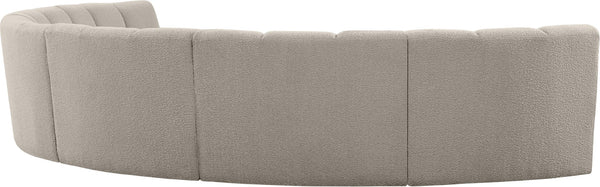Infinity Boucle Fabric / Engineered Wood / Foam Contemporary Brown Boucle Fabric 6pc. Modular Sectional - 174" W x 85" D x 33" H