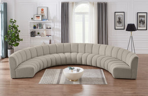 Infinity Boucle Fabric / Engineered Wood / Foam Contemporary Brown Boucle Fabric 7pc. Modular Sectional - 183" W x 104" D x 33" H