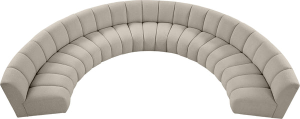 Infinity Boucle Fabric / Engineered Wood / Foam Contemporary Brown Boucle Fabric 7pc. Modular Sectional - 183" W x 104" D x 33" H