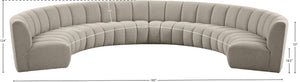 Infinity Boucle Fabric / Engineered Wood / Foam Contemporary Brown Boucle Fabric 8pc. Modular Sectional - 183" W x 124" D x 33" H