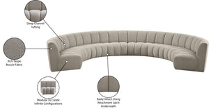 Infinity Boucle Fabric / Engineered Wood / Foam Contemporary Brown Boucle Fabric 8pc. Modular Sectional - 183" W x 124" D x 33" H