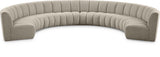 Infinity Boucle Fabric / Engineered Wood / Foam Contemporary Brown Boucle Fabric 8pc. Modular Sectional - 183" W x 124" D x 33" H