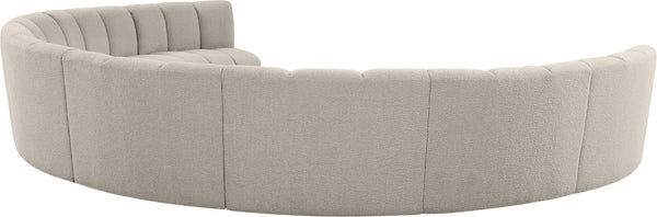 Infinity Boucle Fabric / Engineered Wood / Foam Contemporary Brown Boucle Fabric 8pc. Modular Sectional - 183" W x 124" D x 33" H