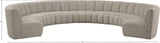Infinity Boucle Fabric / Engineered Wood / Foam Contemporary Brown Boucle Fabric 9pc. Modular Sectional - 183" W x 142" D x 33" H
