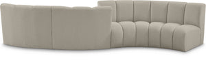 Infinity Boucle Fabric / Engineered Wood / Foam Contemporary Brown Boucle Fabric 4pc. Modular Sectional - 154" W x 57" D x 33" H