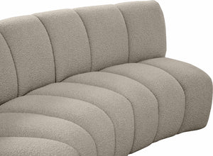 Infinity Boucle Fabric / Engineered Wood / Foam Contemporary Brown Boucle Fabric 4pc. Modular Sectional - 154" W x 57" D x 33" H