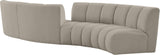 Infinity Boucle Fabric / Engineered Wood / Foam Contemporary Brown Boucle Fabric 4pc. Modular Sectional - 154" W x 57" D x 33" H