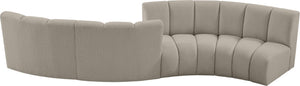Infinity Boucle Fabric / Engineered Wood / Foam Contemporary Brown Boucle Fabric 4pc. Modular Sectional - 154" W x 57" D x 33" H
