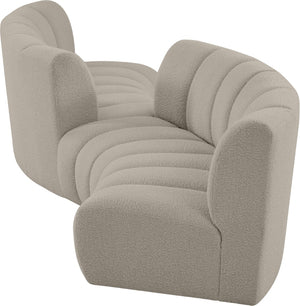 Infinity Boucle Fabric / Engineered Wood / Foam Contemporary Brown Boucle Fabric 4pc. Modular Sectional - 154" W x 57" D x 33" H