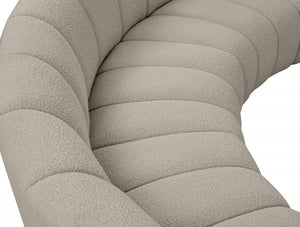 Infinity Boucle Fabric / Engineered Wood / Foam Contemporary Brown Boucle Fabric 4pc. Modular Sectional - 154" W x 57" D x 33" H