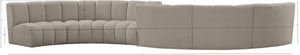 Infinity Boucle Fabric / Engineered Wood / Foam Contemporary Brown Boucle Fabric 6pc. Modular Sectional - 217" W x 56" D x 33" H