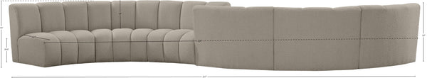 Infinity Boucle Fabric / Engineered Wood / Foam Contemporary Brown Boucle Fabric 6pc. Modular Sectional - 217" W x 56" D x 33" H