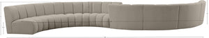 Infinity Boucle Fabric / Engineered Wood / Foam Contemporary Brown Boucle Fabric 8pc. Modular Sectional - 268" W x 75" D x 33" H