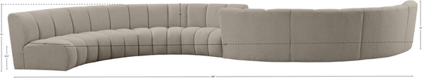 Infinity Boucle Fabric / Engineered Wood / Foam Contemporary Brown Boucle Fabric 8pc. Modular Sectional - 268" W x 75" D x 33" H