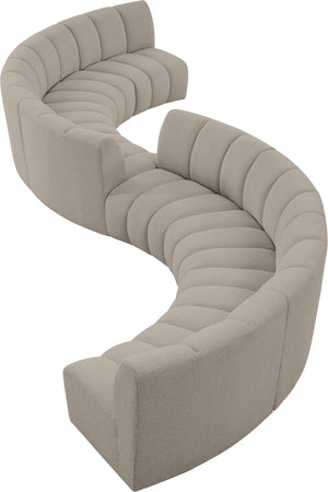 Infinity Boucle Fabric / Engineered Wood / Foam Contemporary Brown Boucle Fabric 8pc. Modular Sectional - 268" W x 75" D x 33" H
