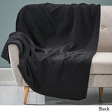 Ferncrest Yarn Throw Blanket, Black Noble House
