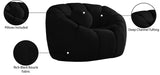 Elijah Boucle Fabric / Engineered Wood / Foam Contemporary Black Boucle Fabric Chair - 49" W x 34" D x 31" H