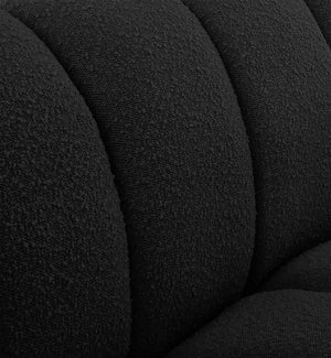Elijah Boucle Fabric / Engineered Wood / Foam Contemporary Black Boucle Fabric Chair - 49" W x 34" D x 31" H