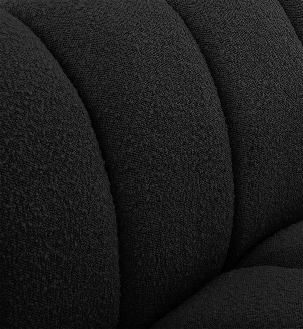 Elijah Boucle Fabric / Engineered Wood / Foam Contemporary Black Boucle Fabric Chair - 49" W x 34" D x 31" H